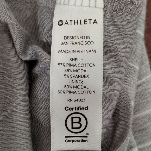 ATHLETA Central Stripe Dress Gray/White Sz S #45054-01 NWOT - Picture 6 of 7